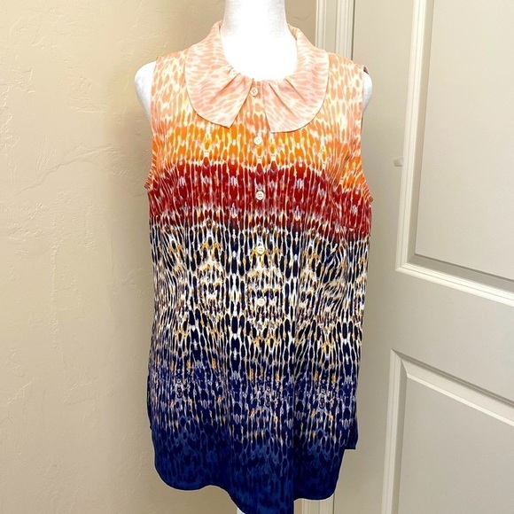 Cabi Love Sleeveless Blouse Tunic Top Women’s M Ombre Peter Pan Collar office - Picture 1 of 9